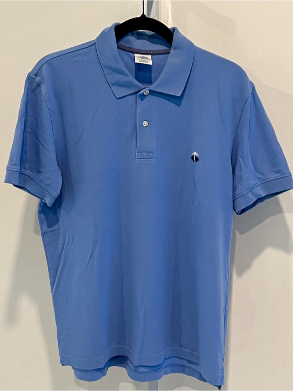 Brooks Brothers Blue Slim Fit Short Sleeve Performance Polo Shirt Mens Sz Large